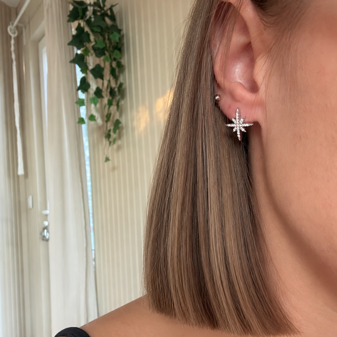 Boucle d'oreille Stella argenté
