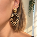 Boucle d'oreille anneau léopard