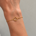 Bracelet fleur dorée