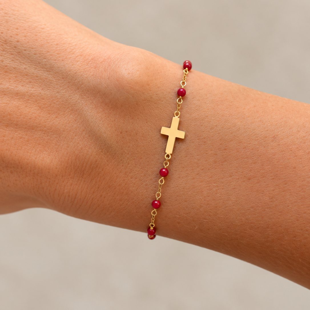 Bracelet croix rouge