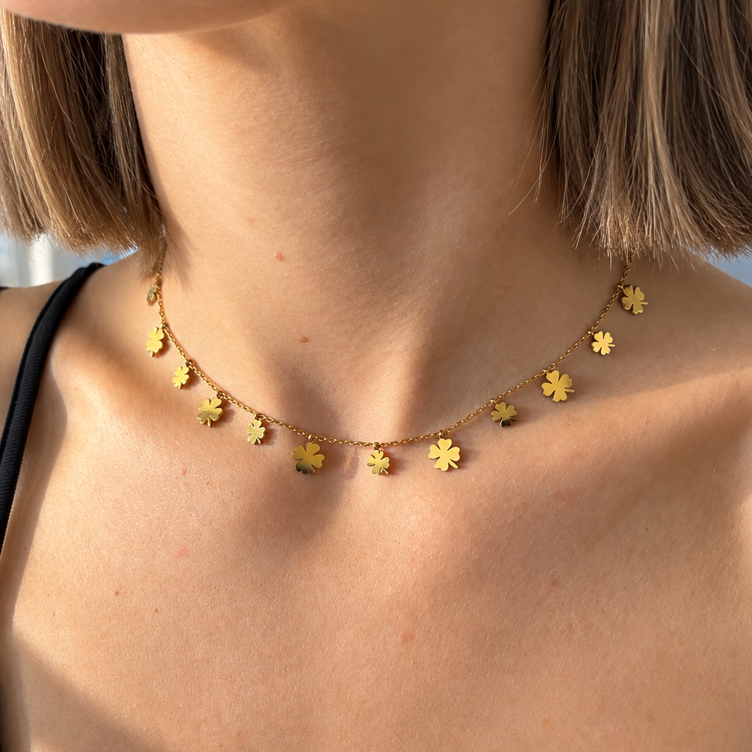 Collier tèfle doré