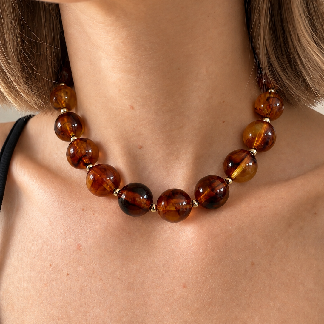 Collier perle Ambre