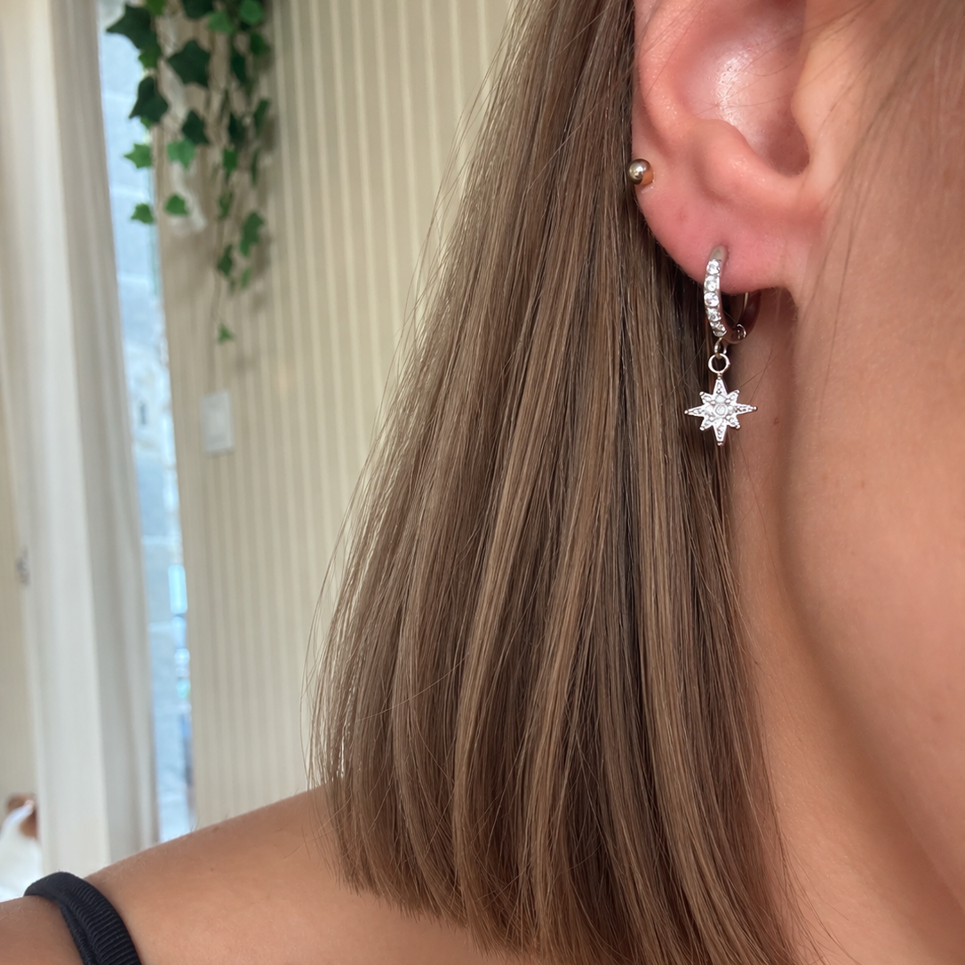 Boucle d'oreille anneau Stella argenté