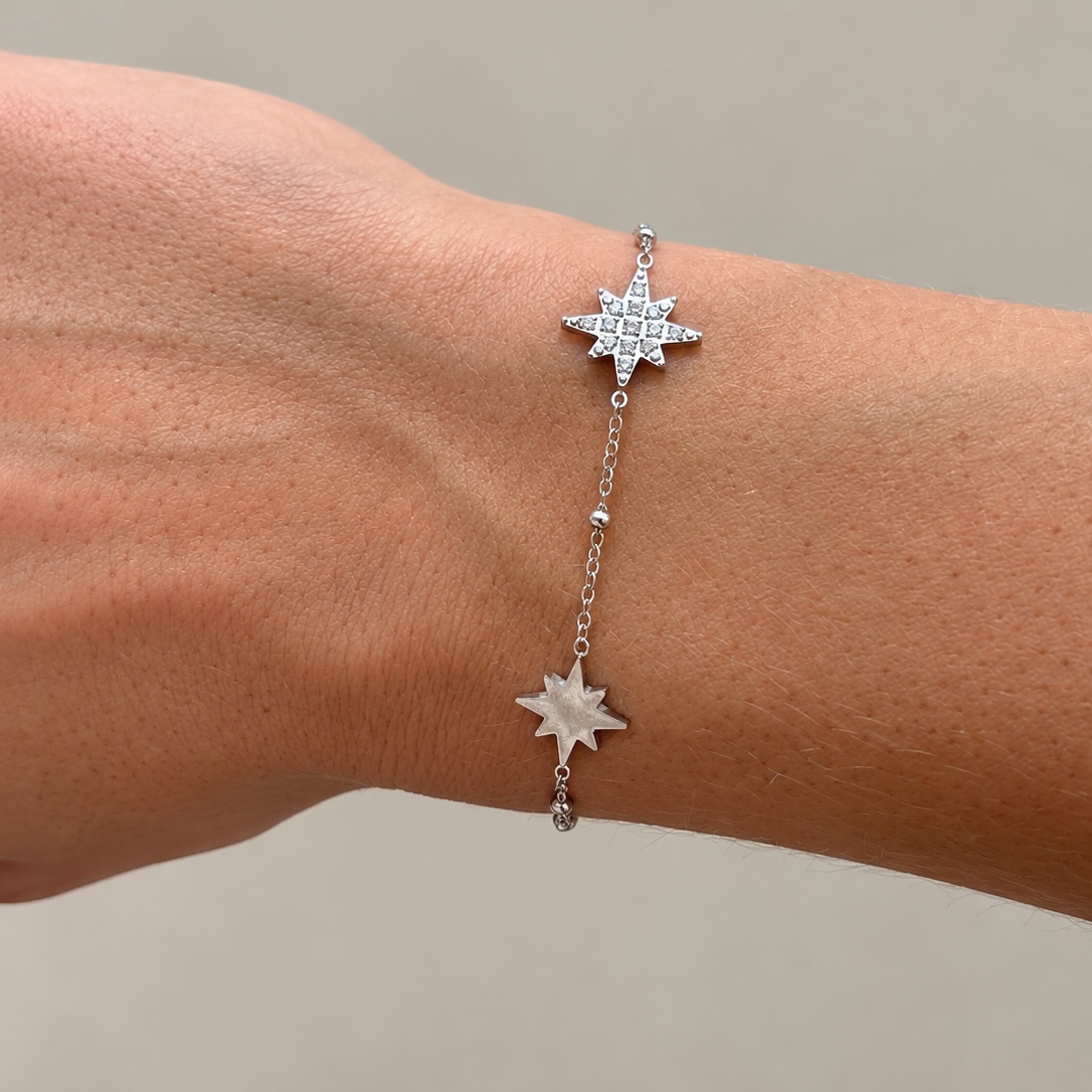 Bracelet etoile argenté