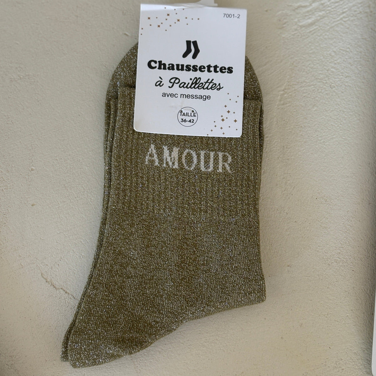 Chaussettes à paillettes Amour