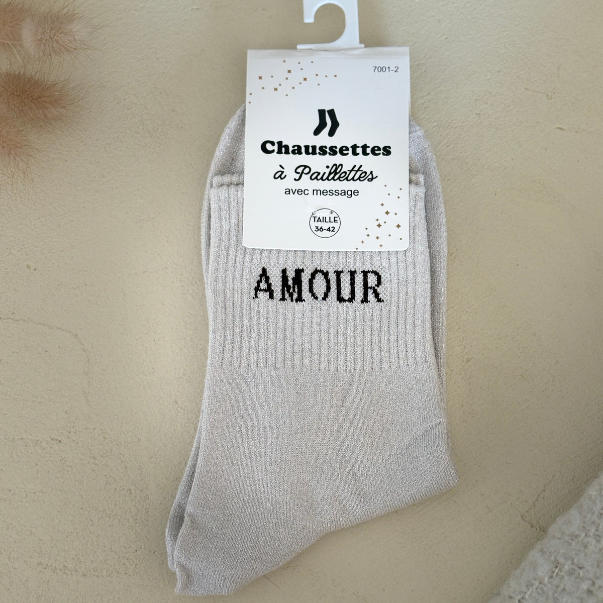 Chaussettes à paillettes Amour