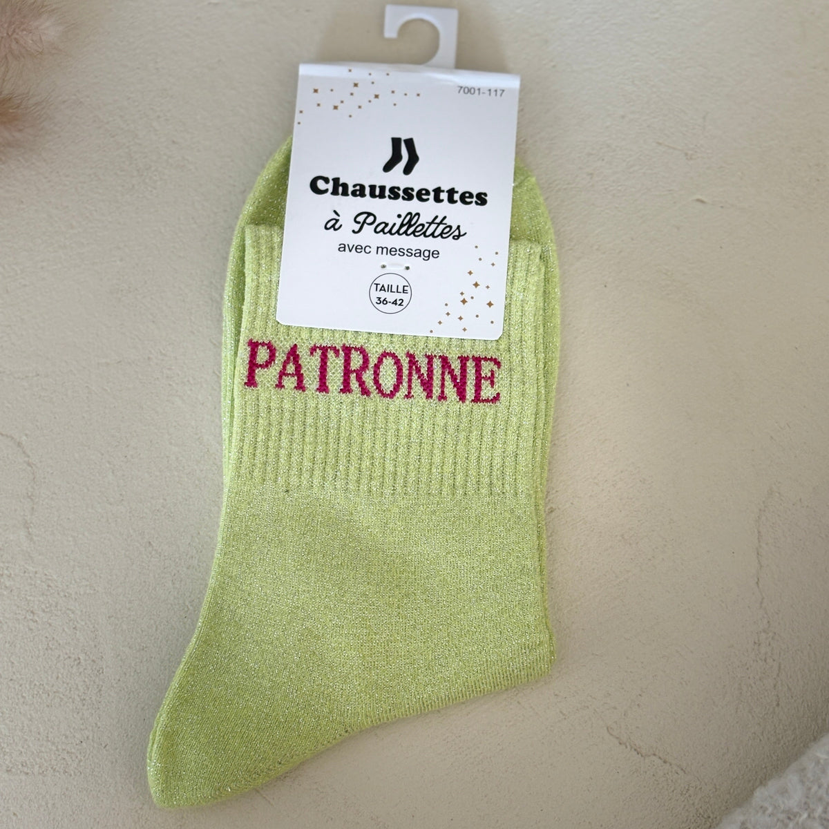 Chaussettes à paillettes Patronne