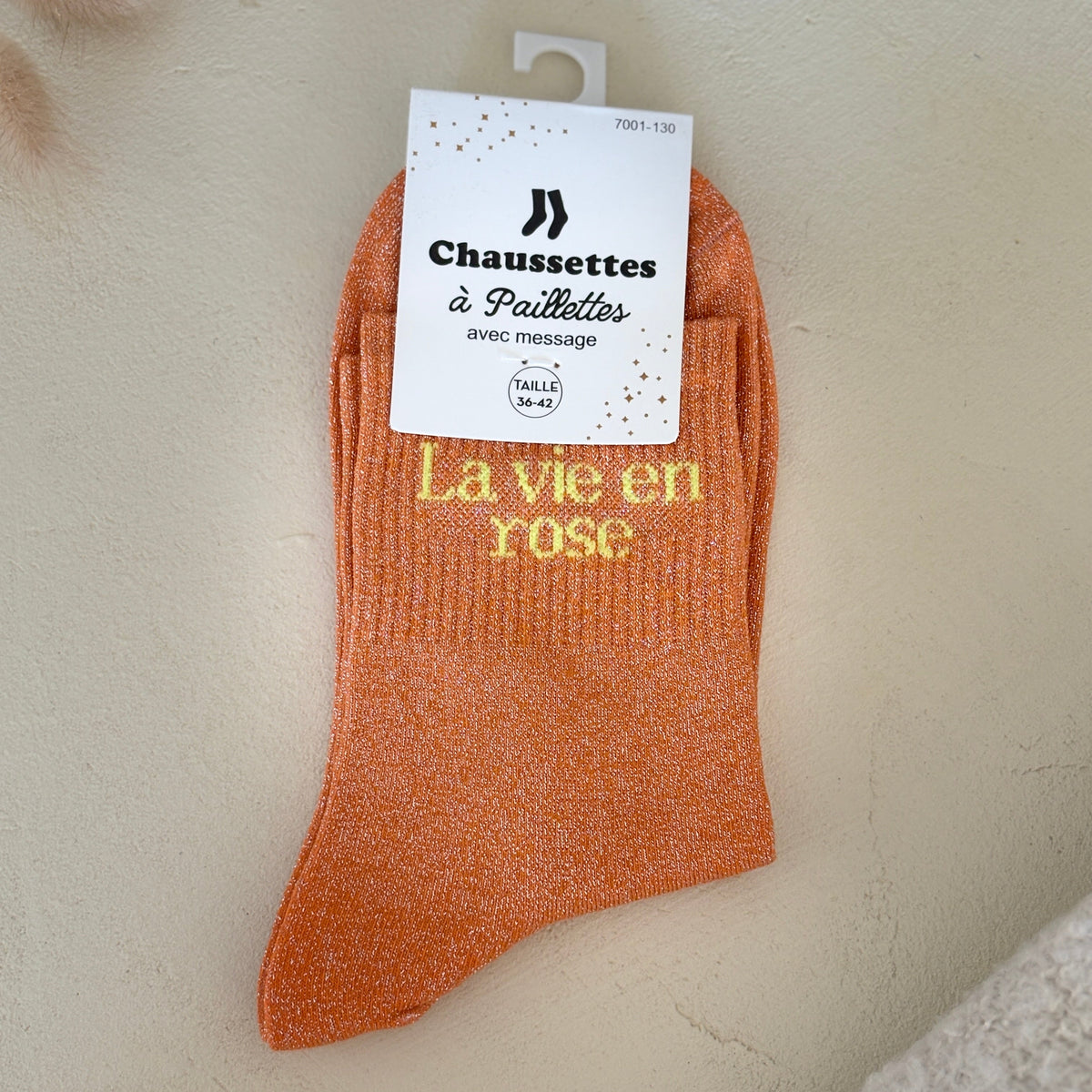 Chaussettes à paillettes La vie en rose