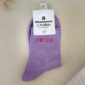 chaussettes à paillettes Violet
