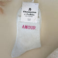 Chaussettes à paillettes Amour
