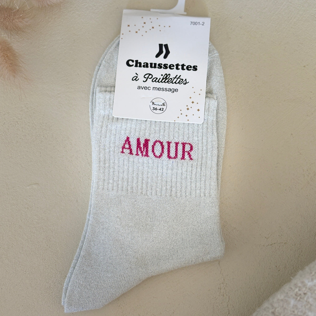 Chaussettes à paillettes Amour