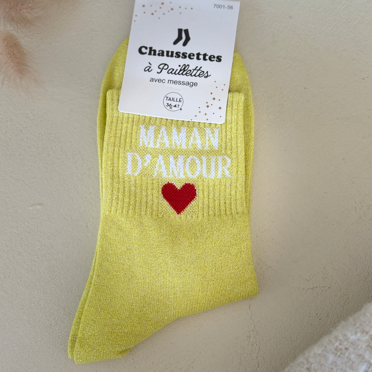 Chaussettes à paillettes Maman d'amour