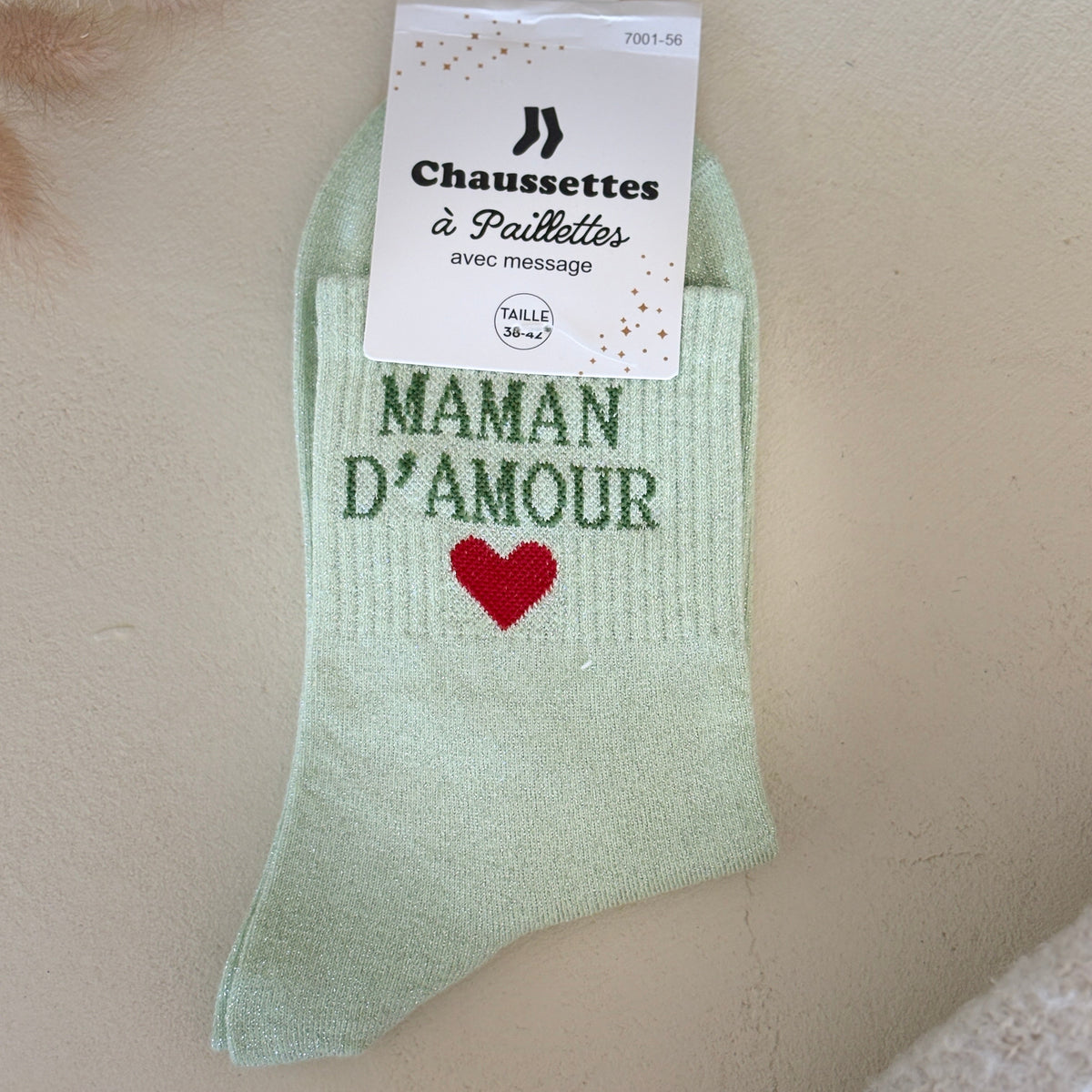 Chaussettes à paillettes Maman d'amour