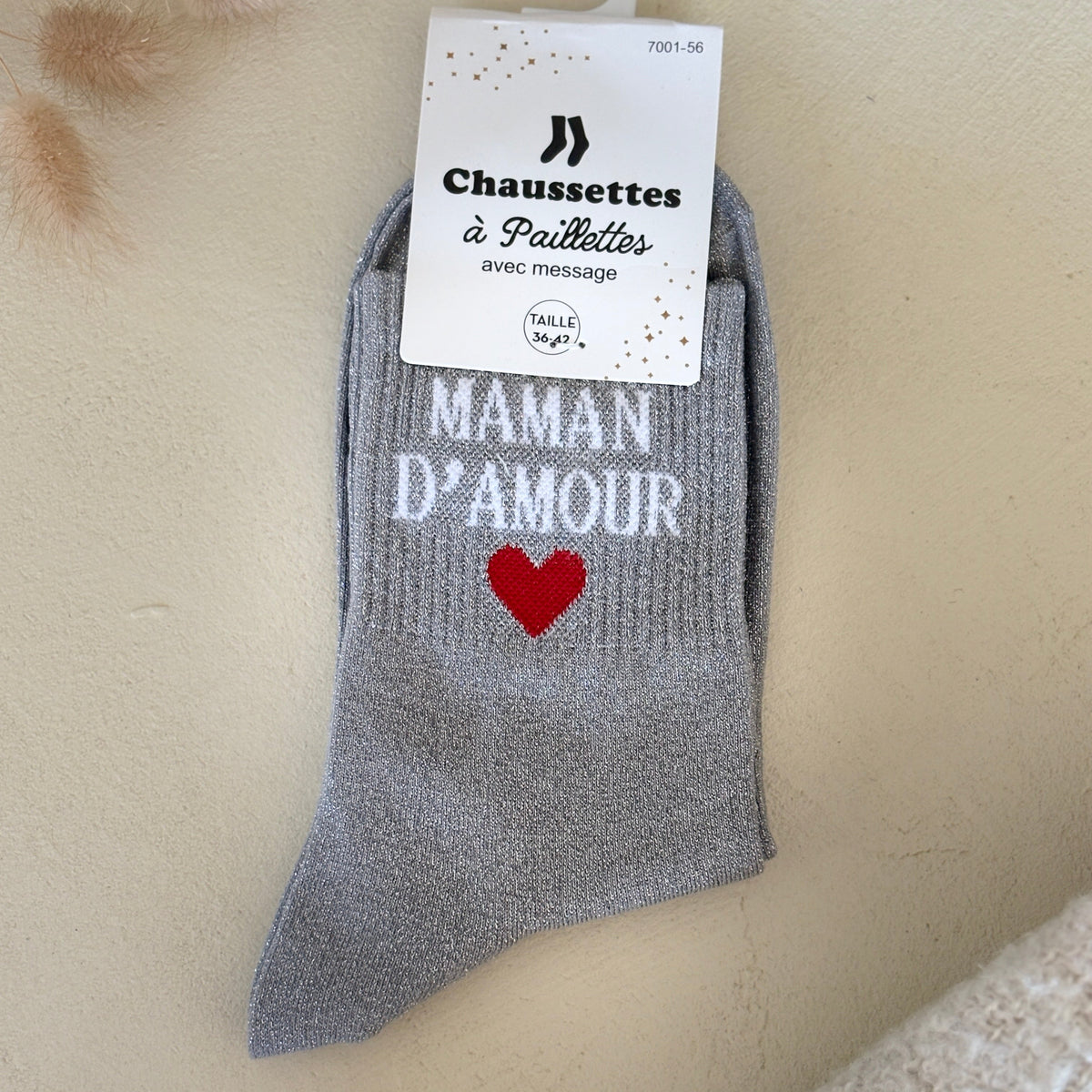 Chaussettes à paillettes Maman d'amour