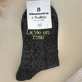 Chaussettes à paillettes La vie en rose