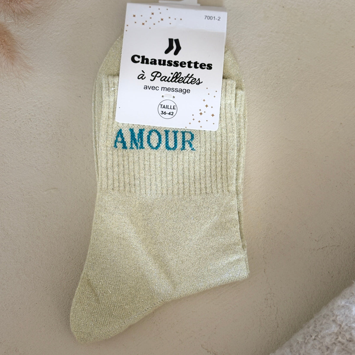 Chaussettes à paillettes Amour