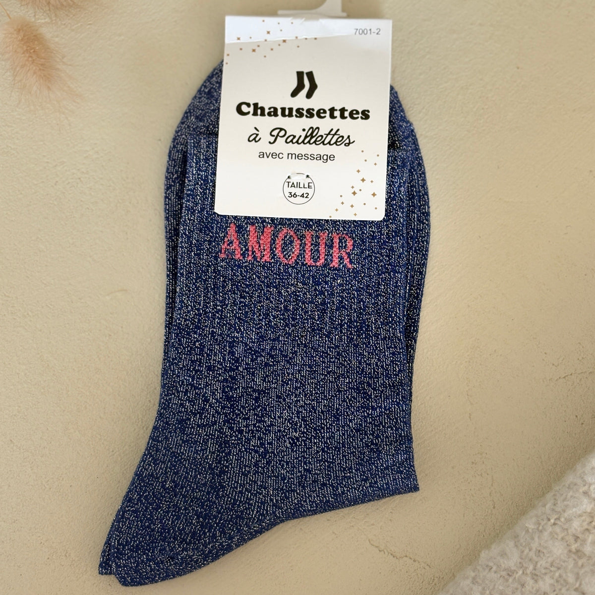 Chaussettes à paillettes Amour