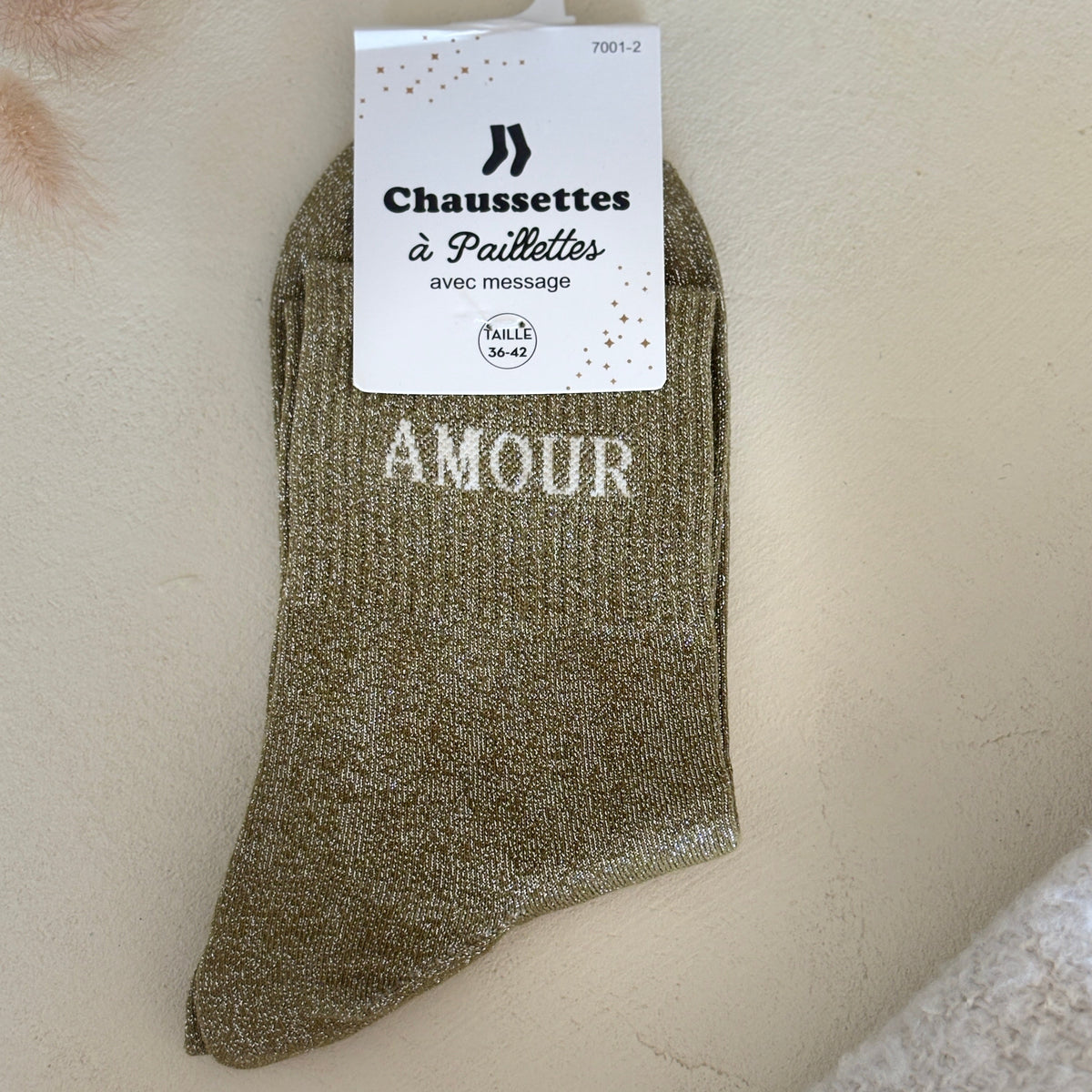 Chaussettes à paillettes Amour