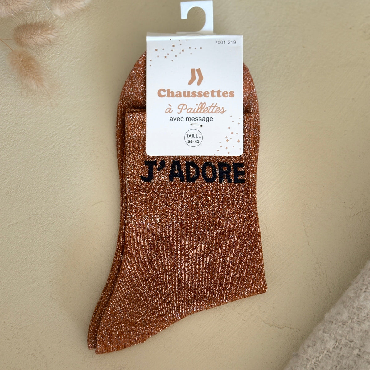 Chaussettes à paillettes J'adore
