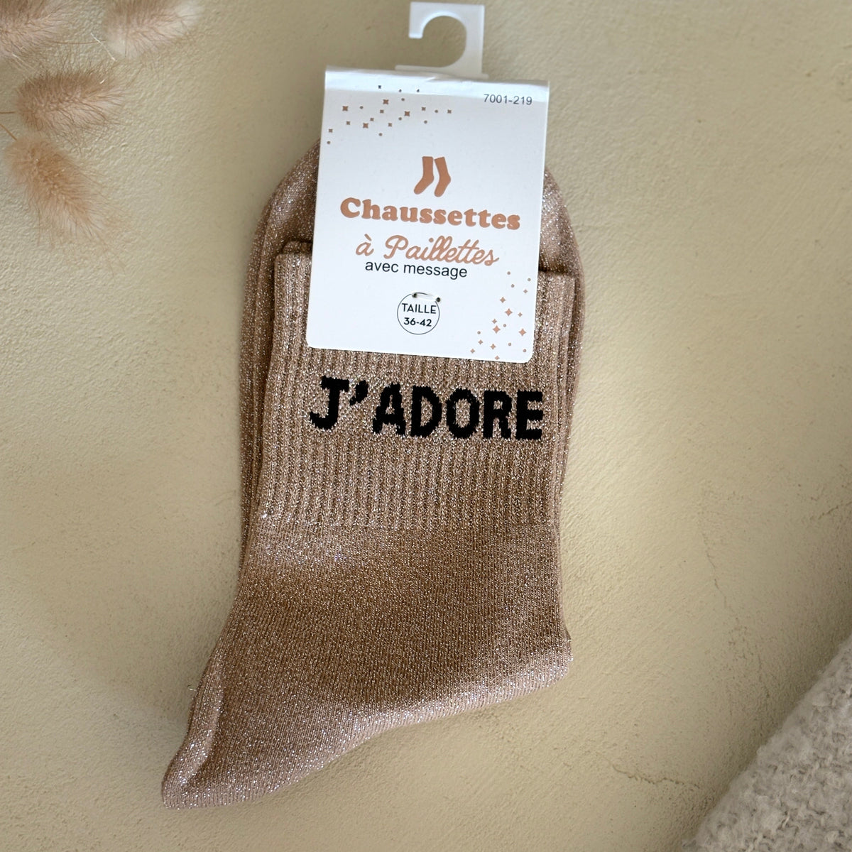 Chaussettes à paillettes J'adore