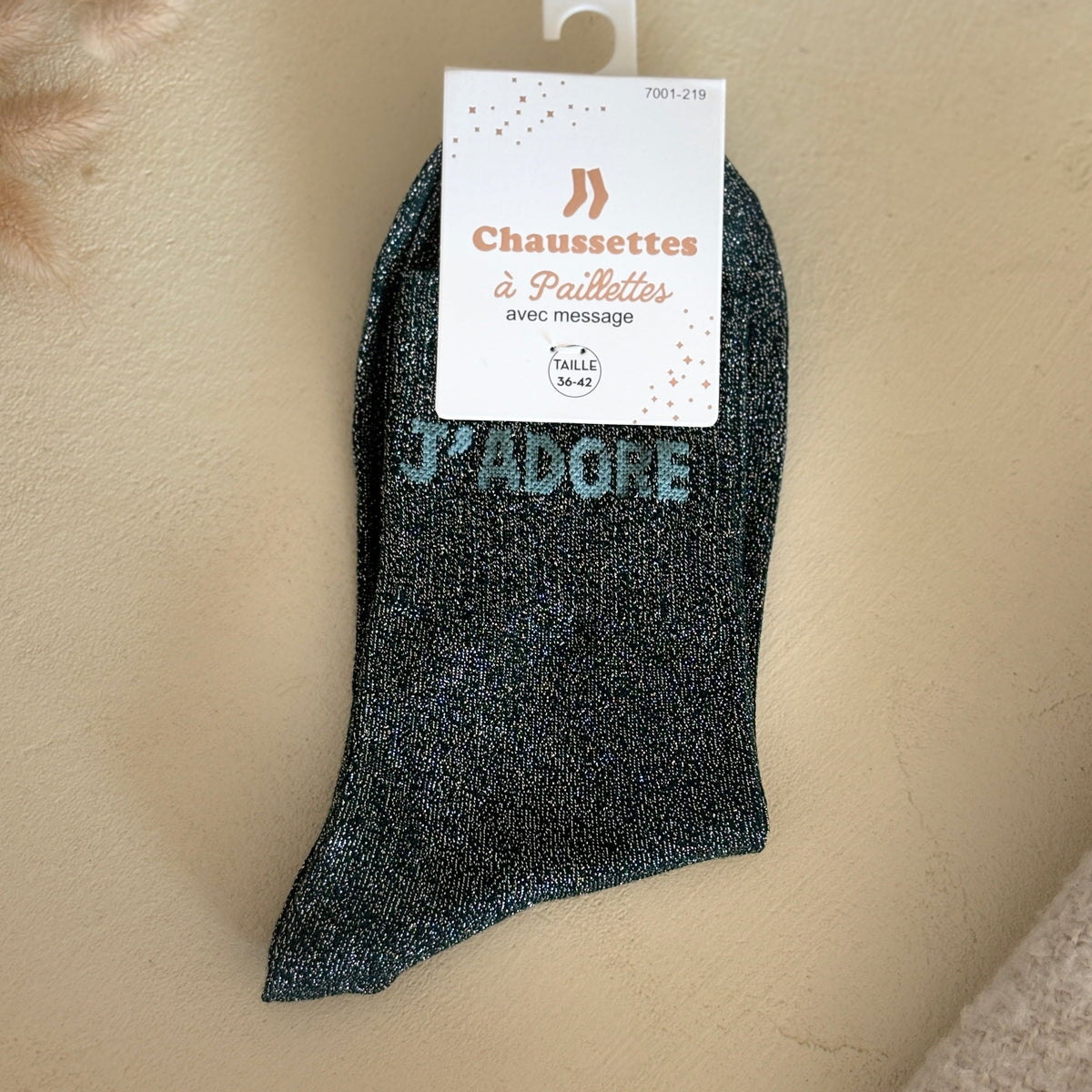 Chaussettes à paillettes J'adore