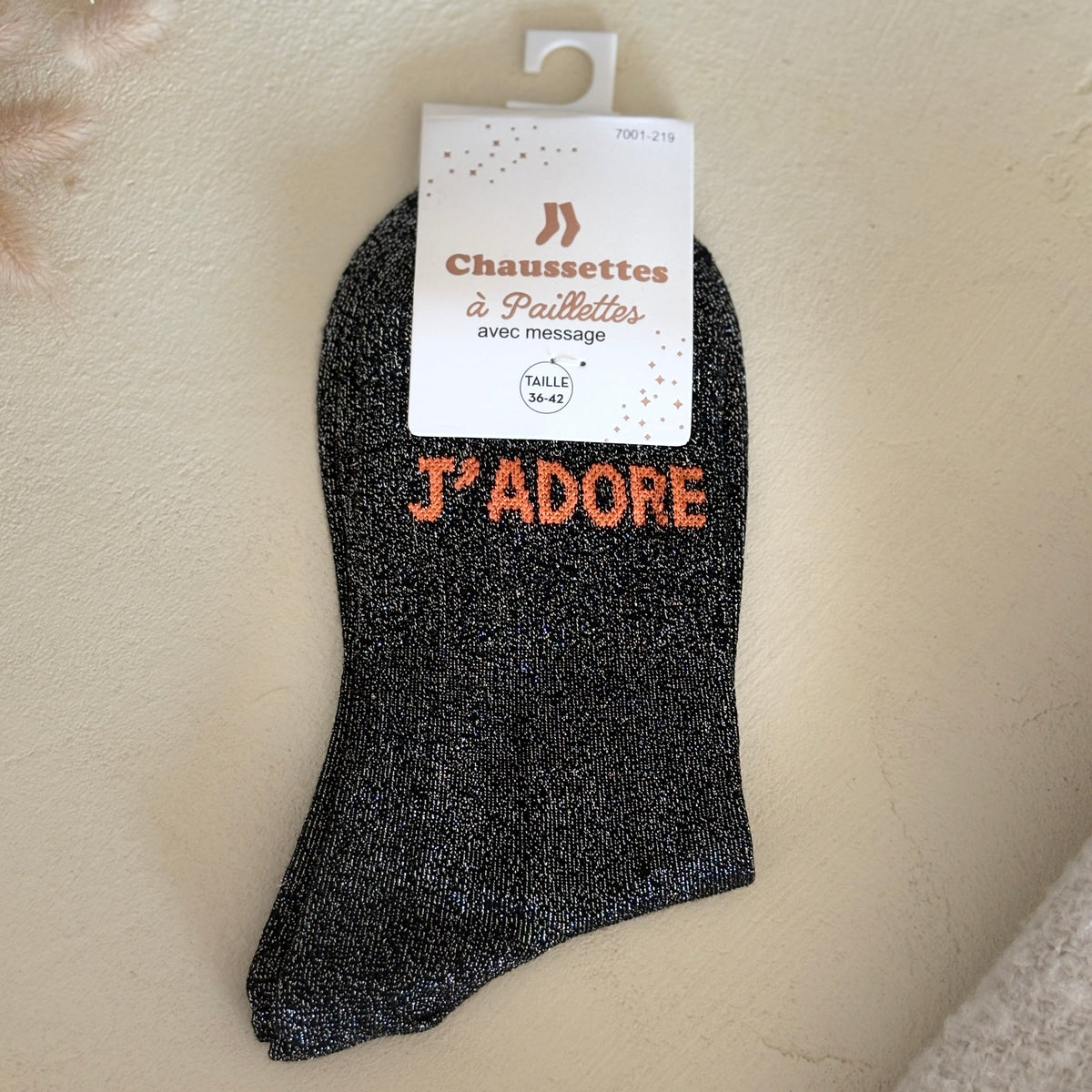 Chaussettes à paillettes J'adore