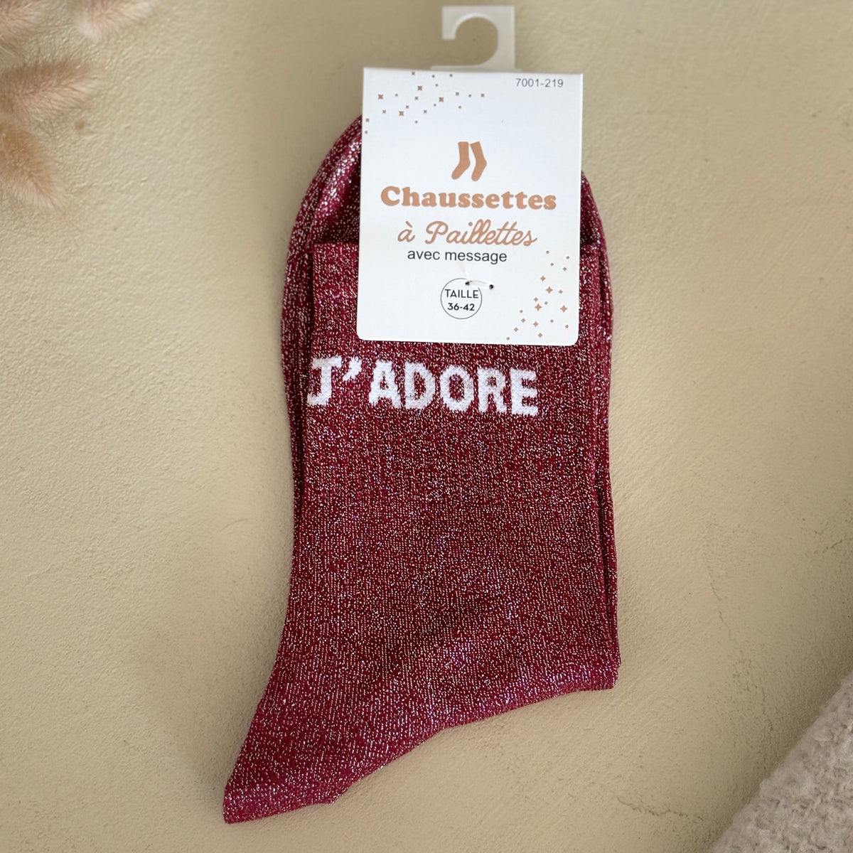 Chaussettes à paillettes J'adore
