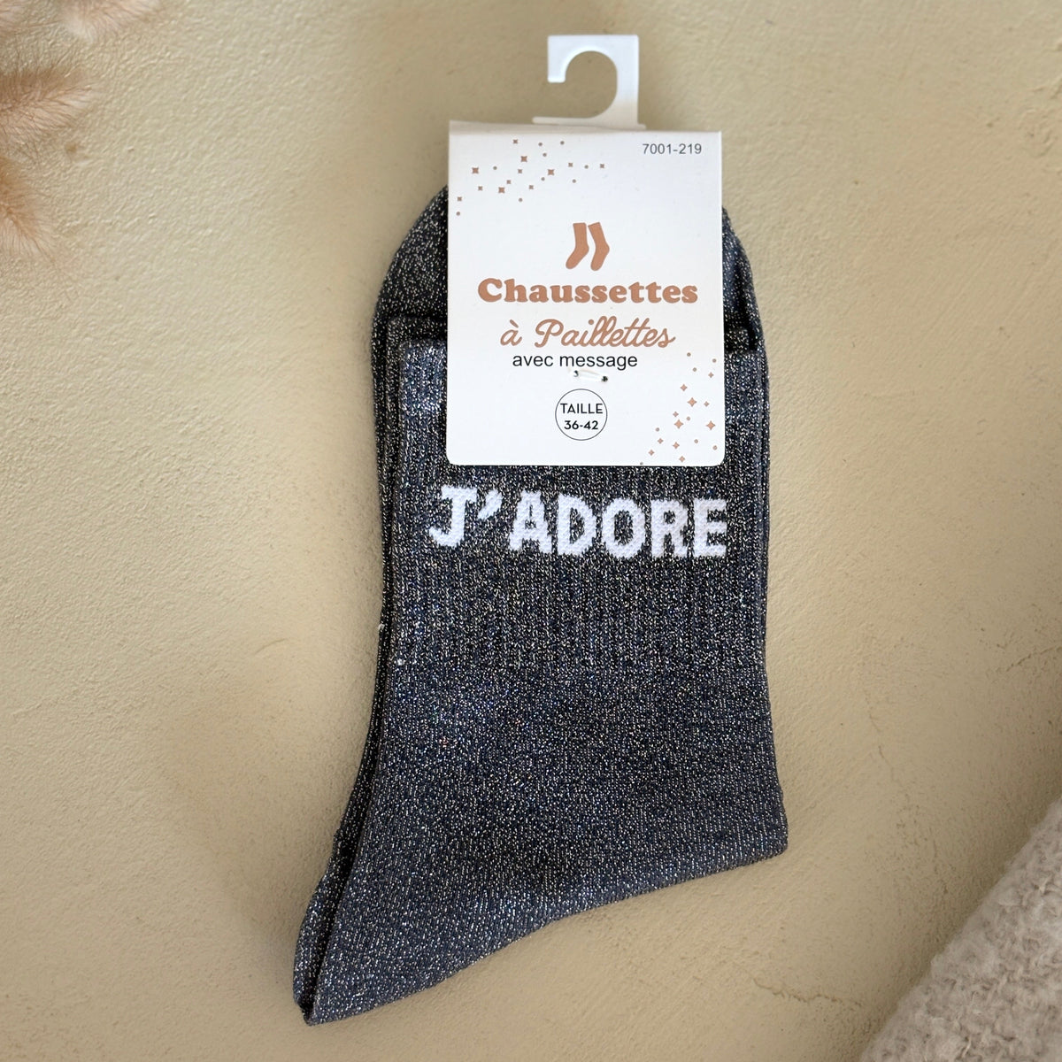 Chaussettes à paillettes J'adore