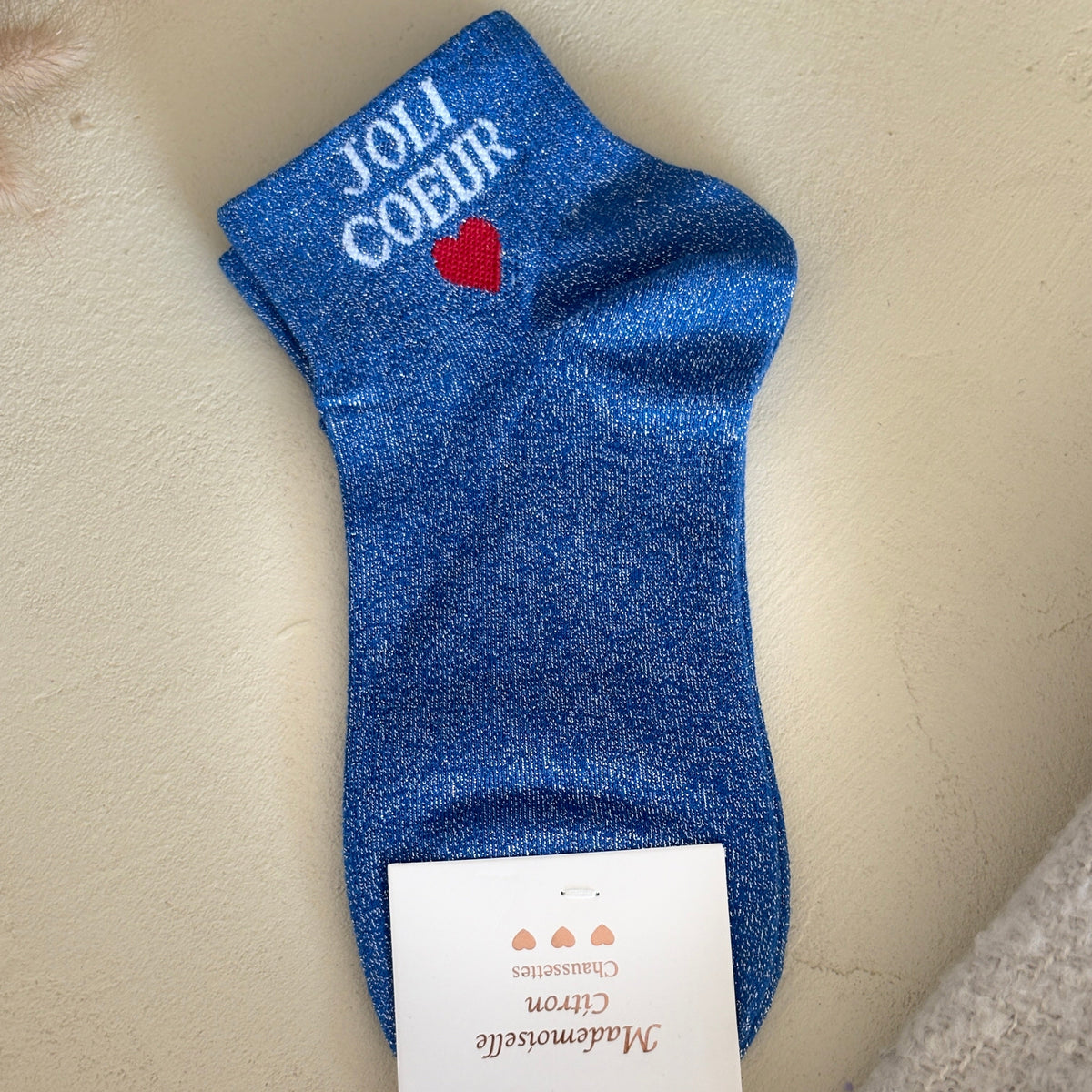 Chaussettes basse à paillettes Joli coeur