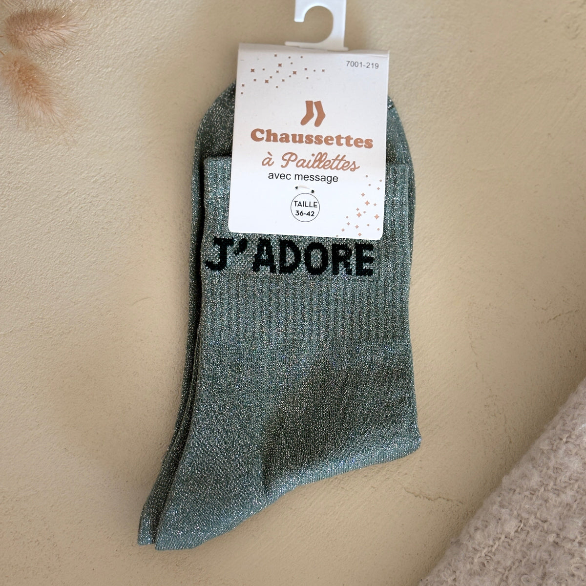Chaussettes à paillettes J'adore